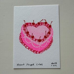 Ana Inciardi Mini Print, Heart Shaped Cake